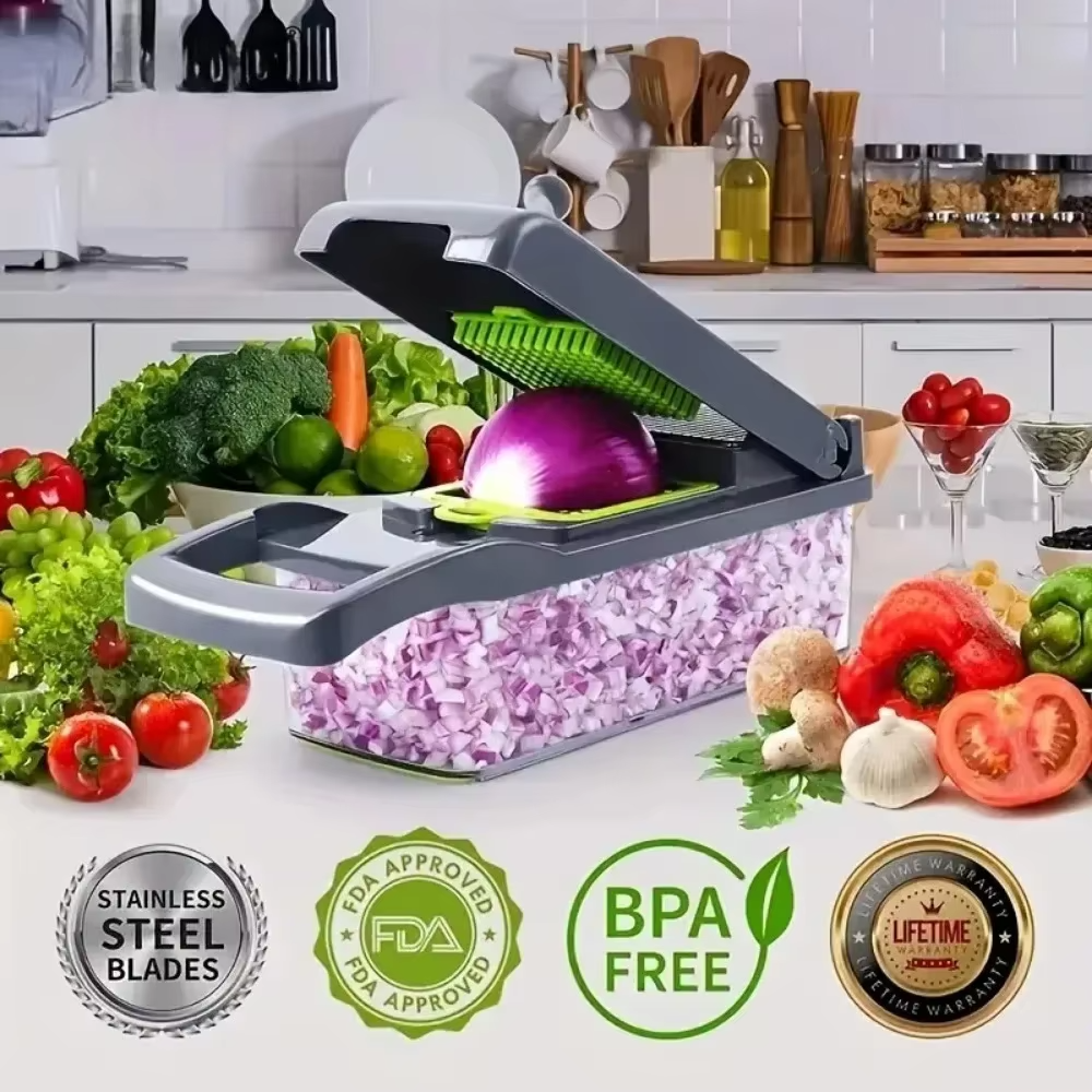 Multi-Blade Vegetable Chopper – Dice in 10 Seconds