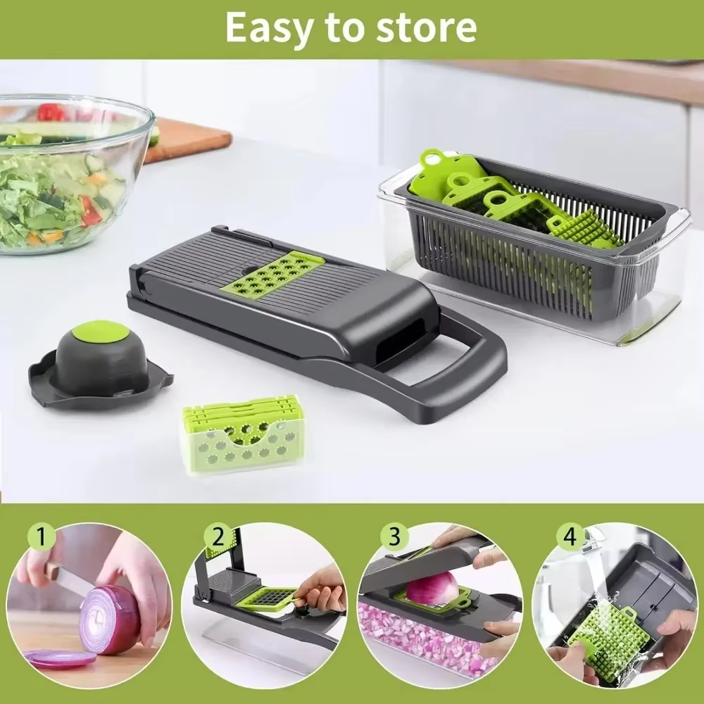 Multi-Blade Vegetable Chopper – Dice in 10 Seconds