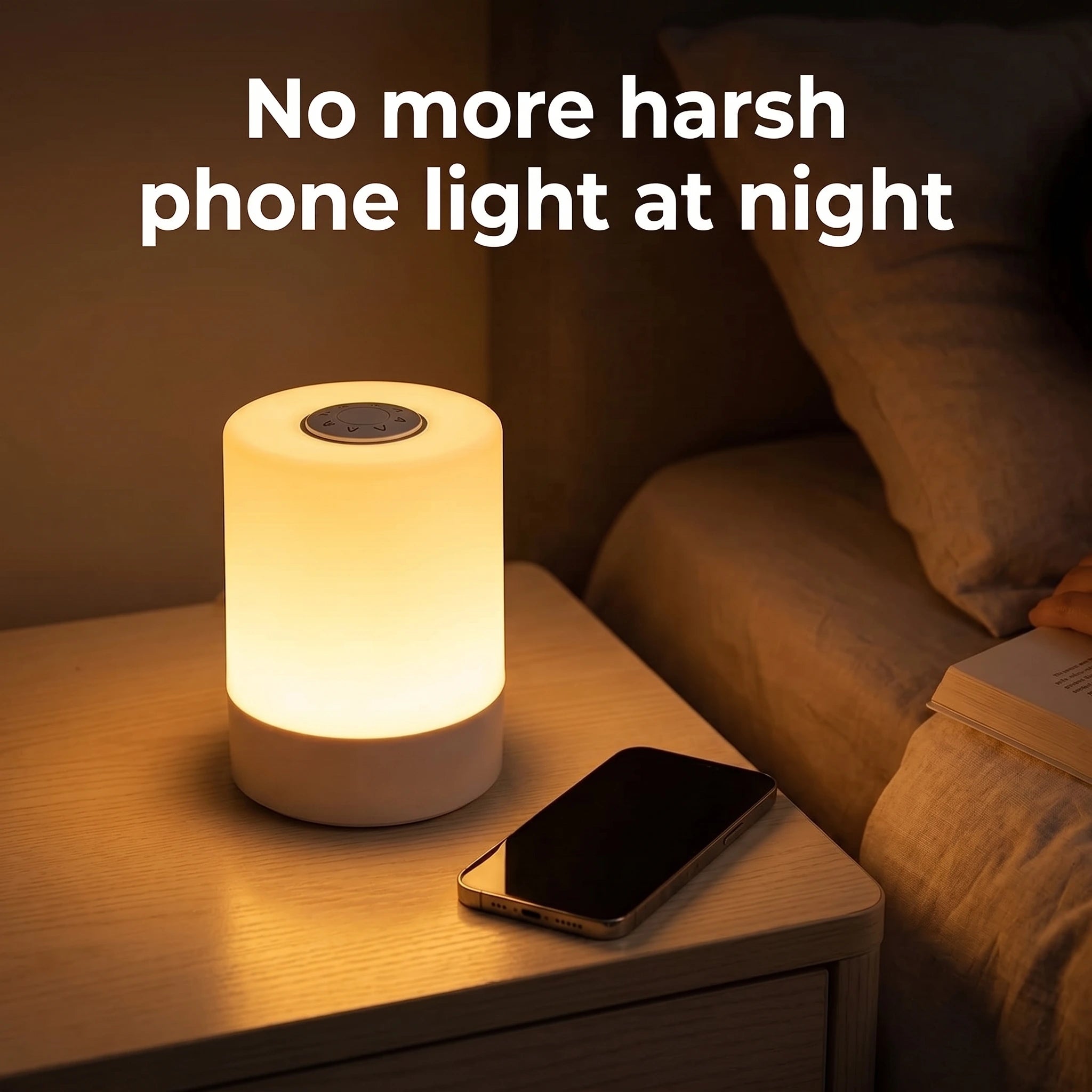 Portable LED Touch Lamp 3 Warm Color Modes 1 Month Battery | مصباح لمسي محمول بثلاثة أوضاع إضاءة دافئة وبطارية تدوم شهراً