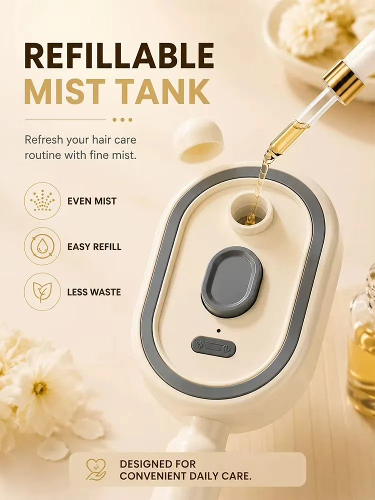 Retractable Massage Comb – USB Rechargeable Mist Hairbrush | مشط تدليك بالرذاذ قابل للشحن