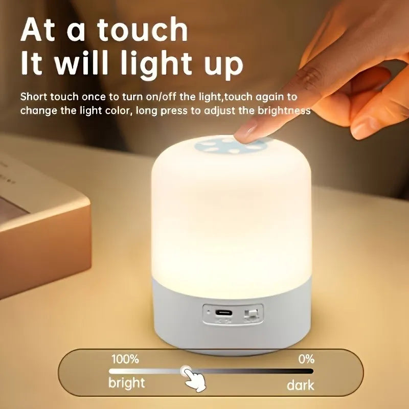 Portable LED Touch Lamp — 3 Color Modes, 30 Days on One Charge