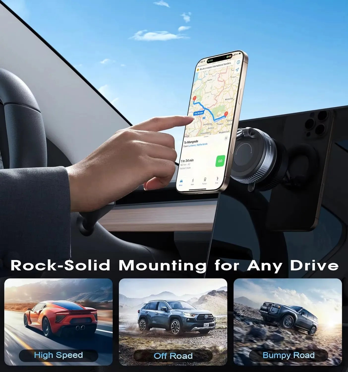 Magnetic Car Phone Mount – 6-Magnet Grip