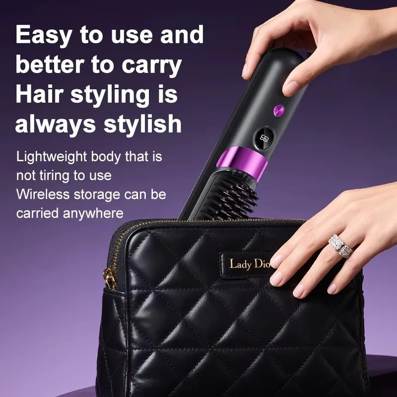 2-in-1 Ceramic Straightening Brush – 60-Second Heat-Up