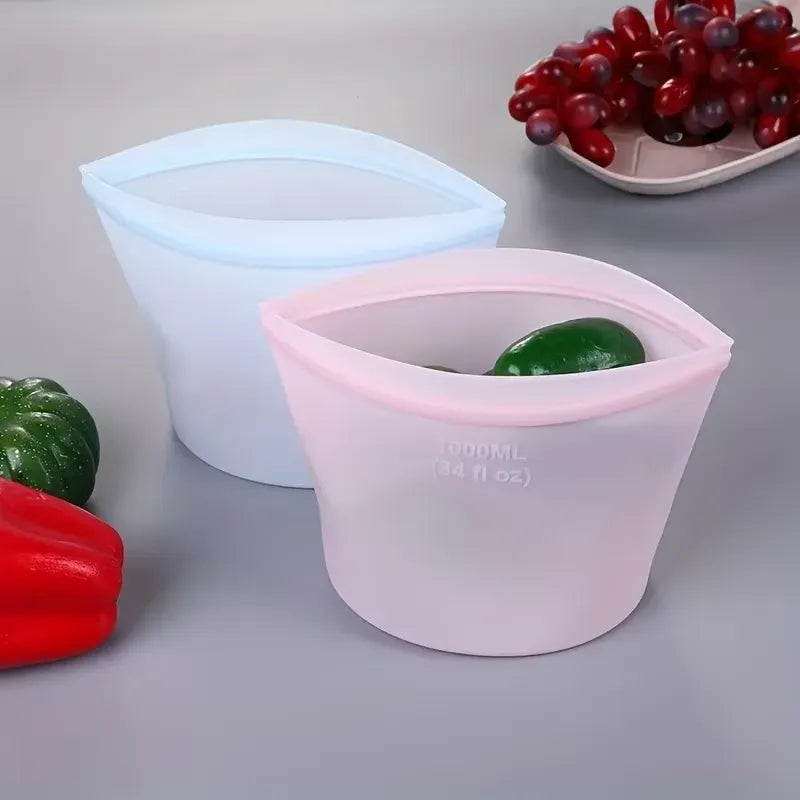 Reusable Silicone Storage Bags – Replaces 3 Rolls/Month