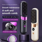 2-in-1 Ceramic Straightening Brush – 60-Second Heat-Up