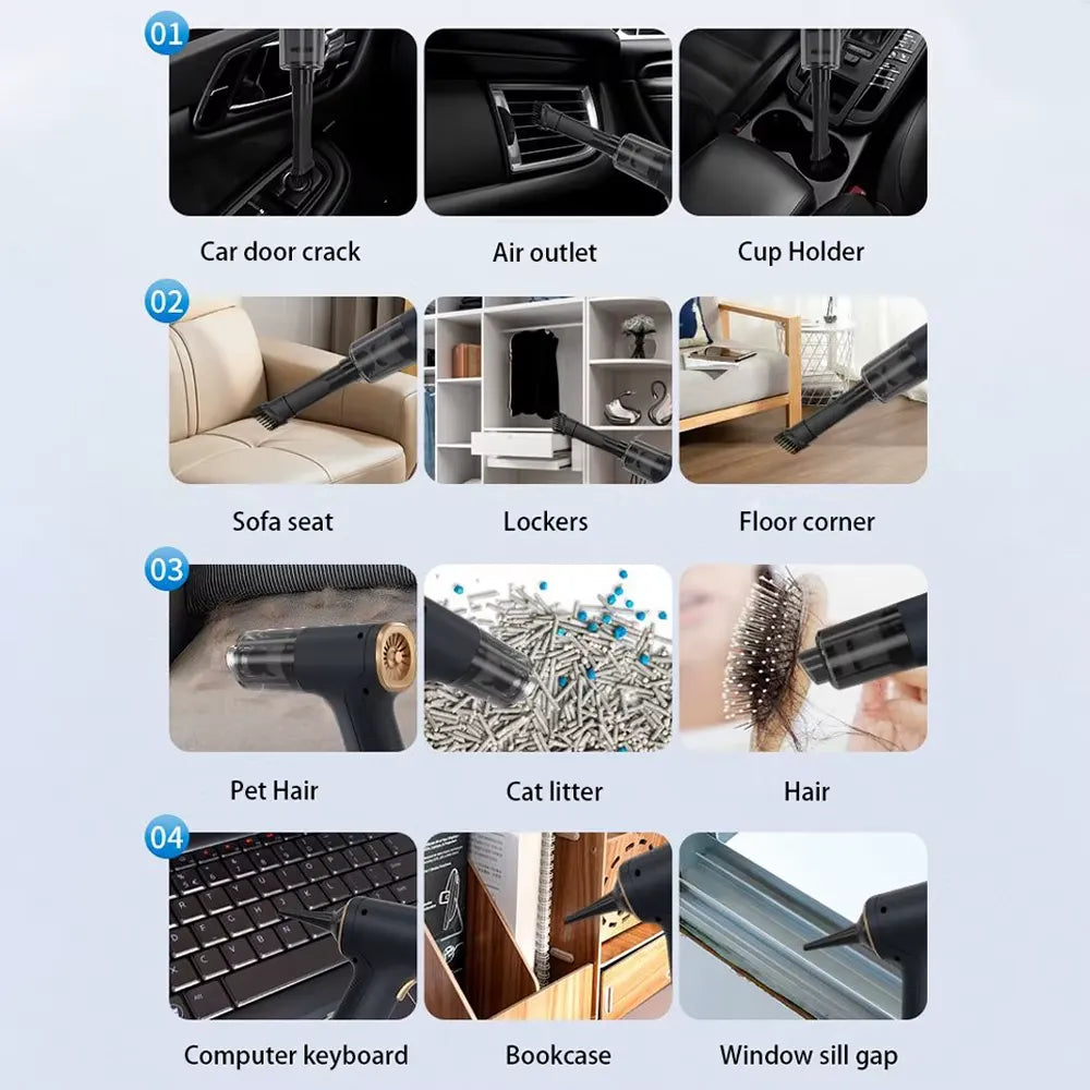 Portable Car Vacuum Cleaner – 6000Pa Suction