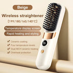 2-in-1 Ceramic Straightening Brush – 60-Second Heat-Up