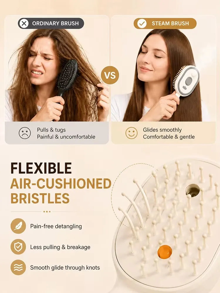 Retractable Massage Comb – USB Rechargeable Mist Hairbrush | مشط تدليك بالرذاذ قابل للشحن