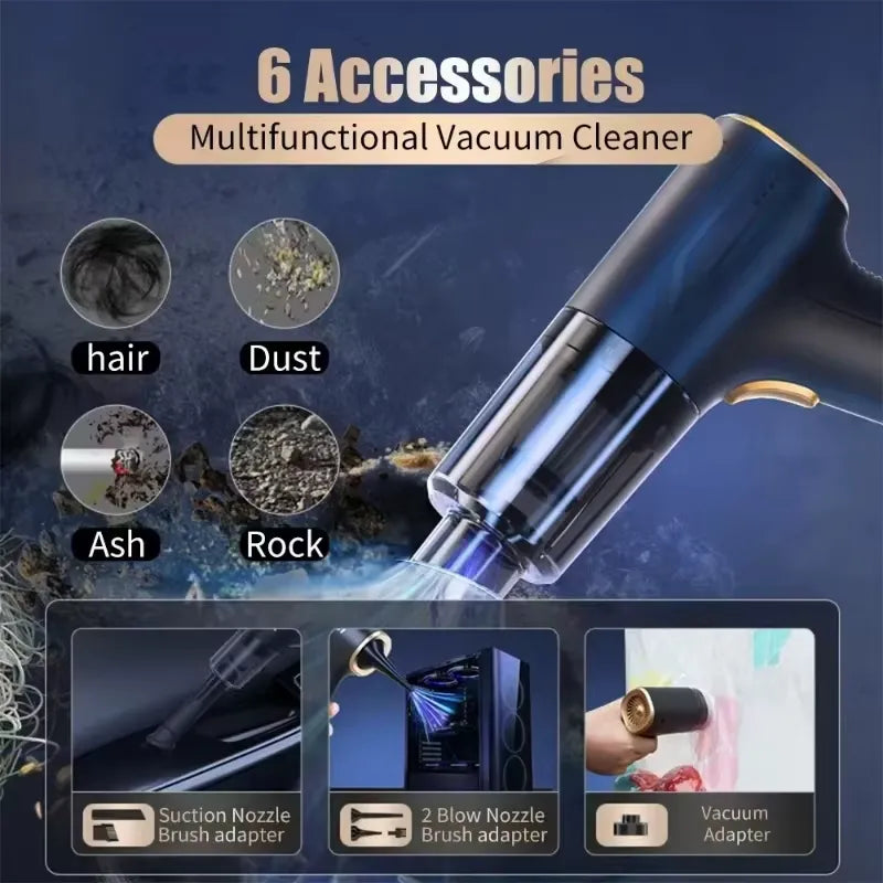 Portable Car Vacuum Cleaner – 6000Pa Suction